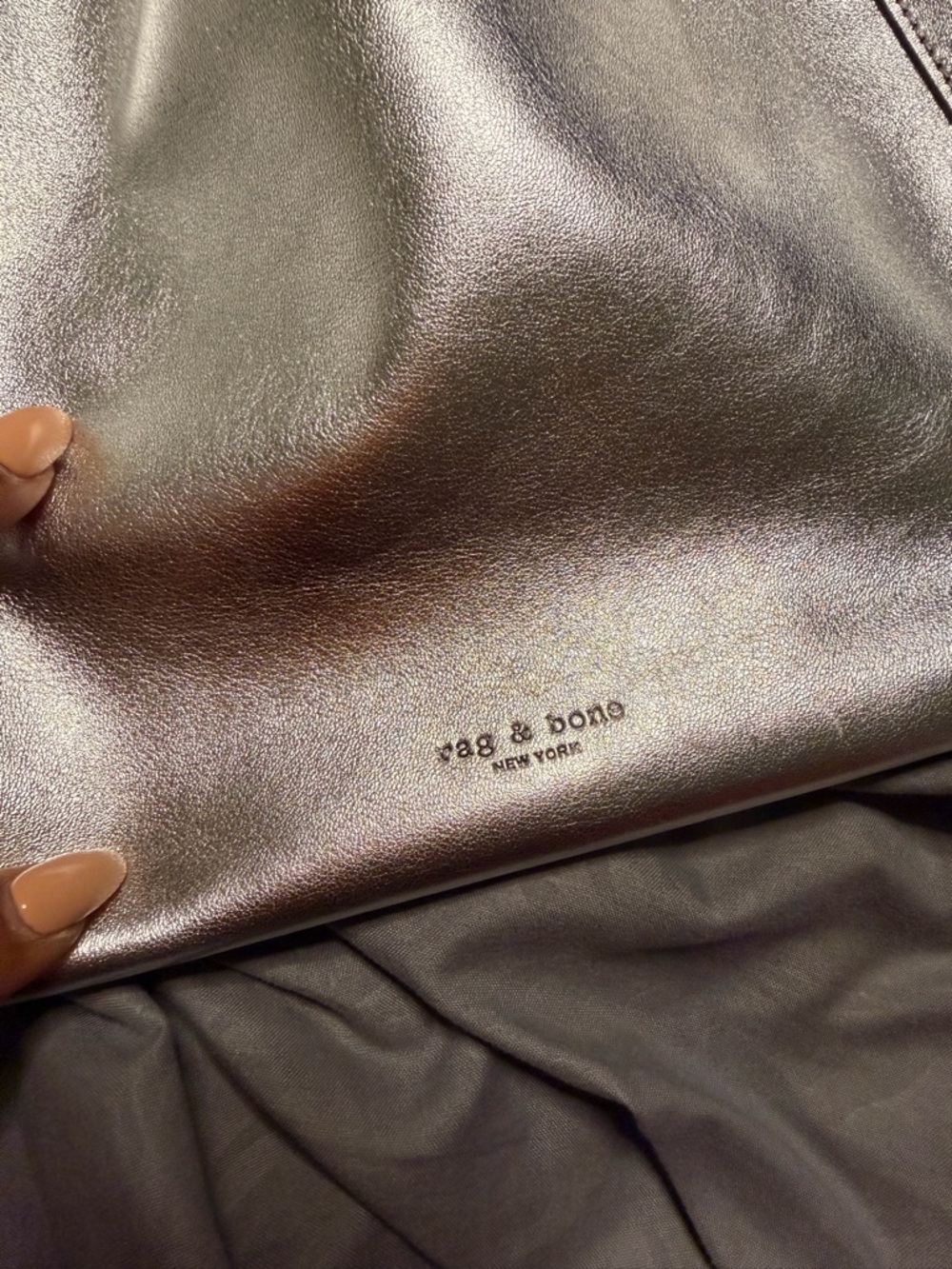 rag & bone Metallic Silver Shoulder Bag - Picture 5 of 6